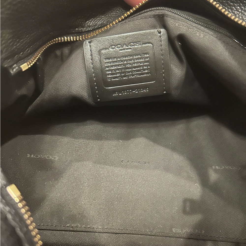 Coach Fulton Satchel 2 way bag black pebbled leather - Picture 9 of 12
